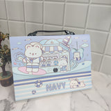 TEDDY HOUSE PRINT FOLDER - BLUE