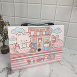 TEDDY HOUSE PRINT FOLDER - PINK