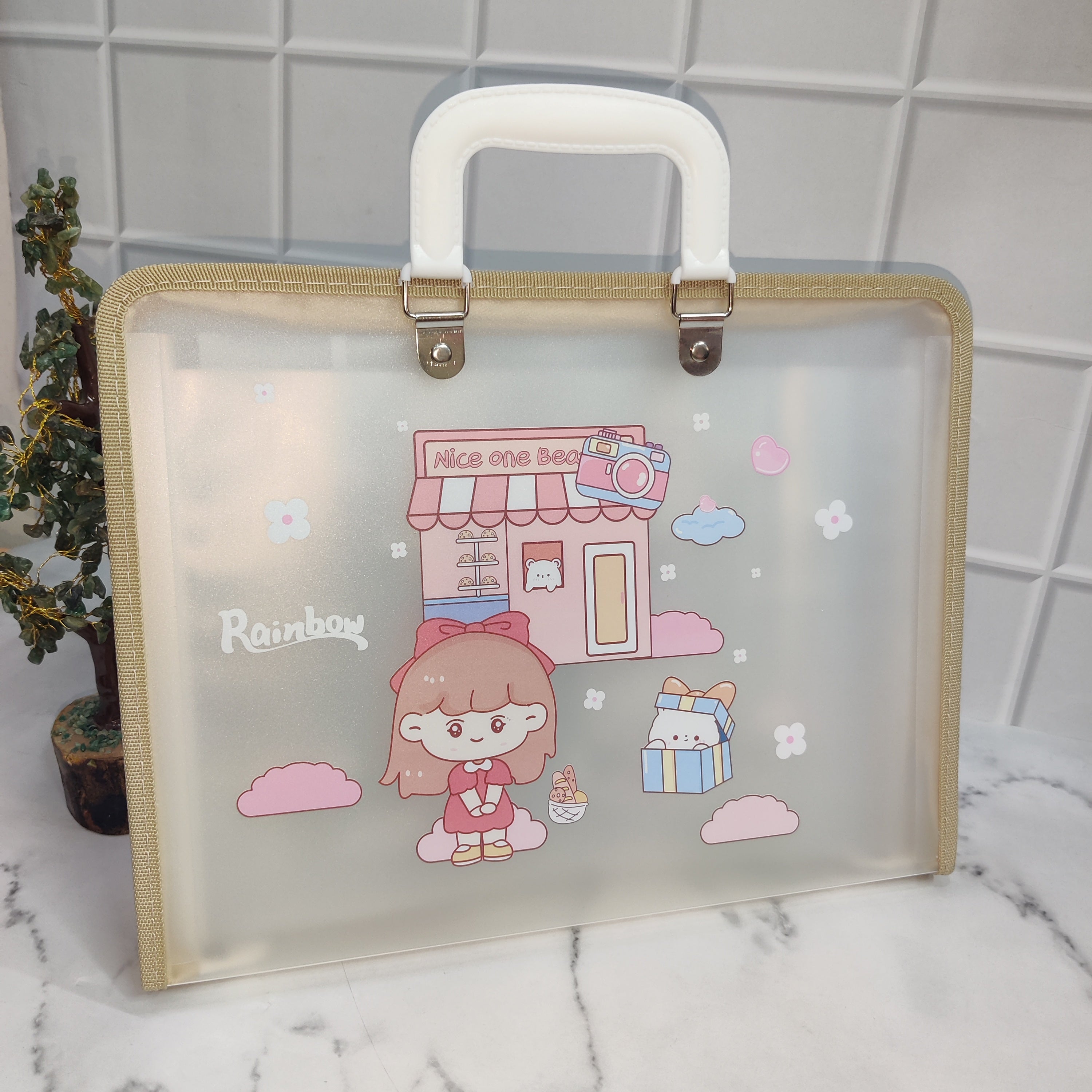 DOLL HOUSE PRINT FOLDER - BEIGE