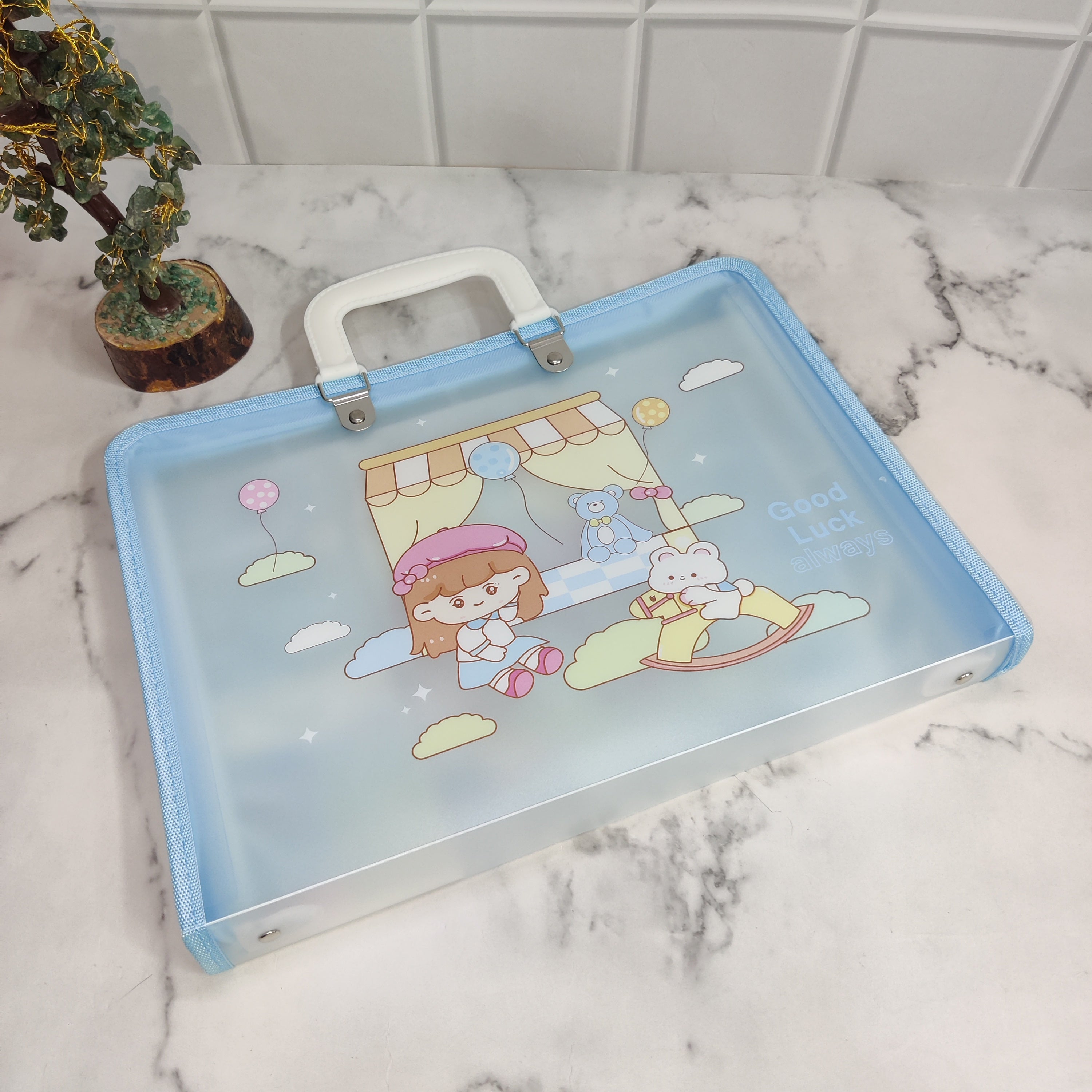 DOLL HOUSE PRINT FOLDER - BLUE