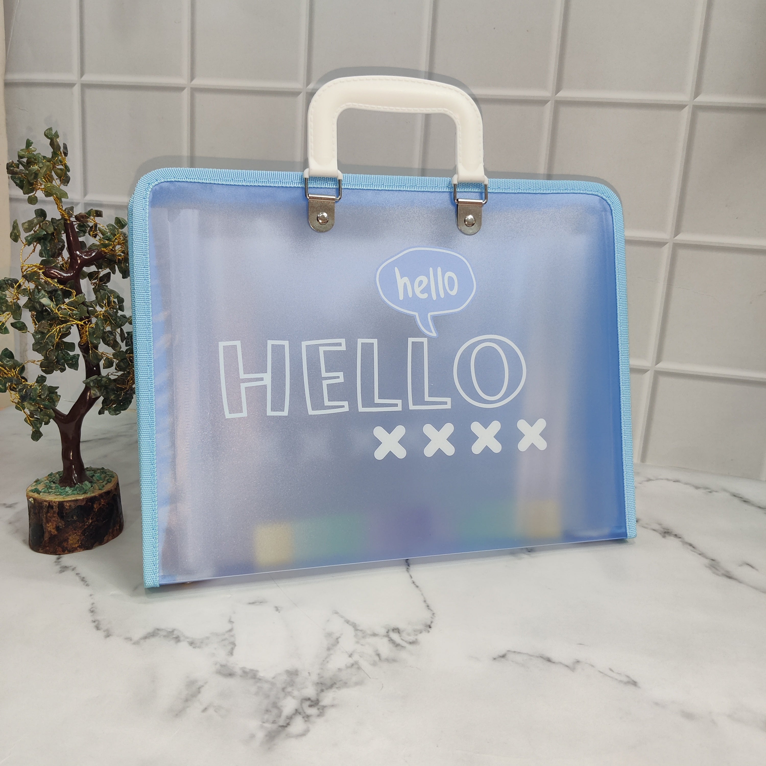 HELLO PRINT FOLDER - BLUE