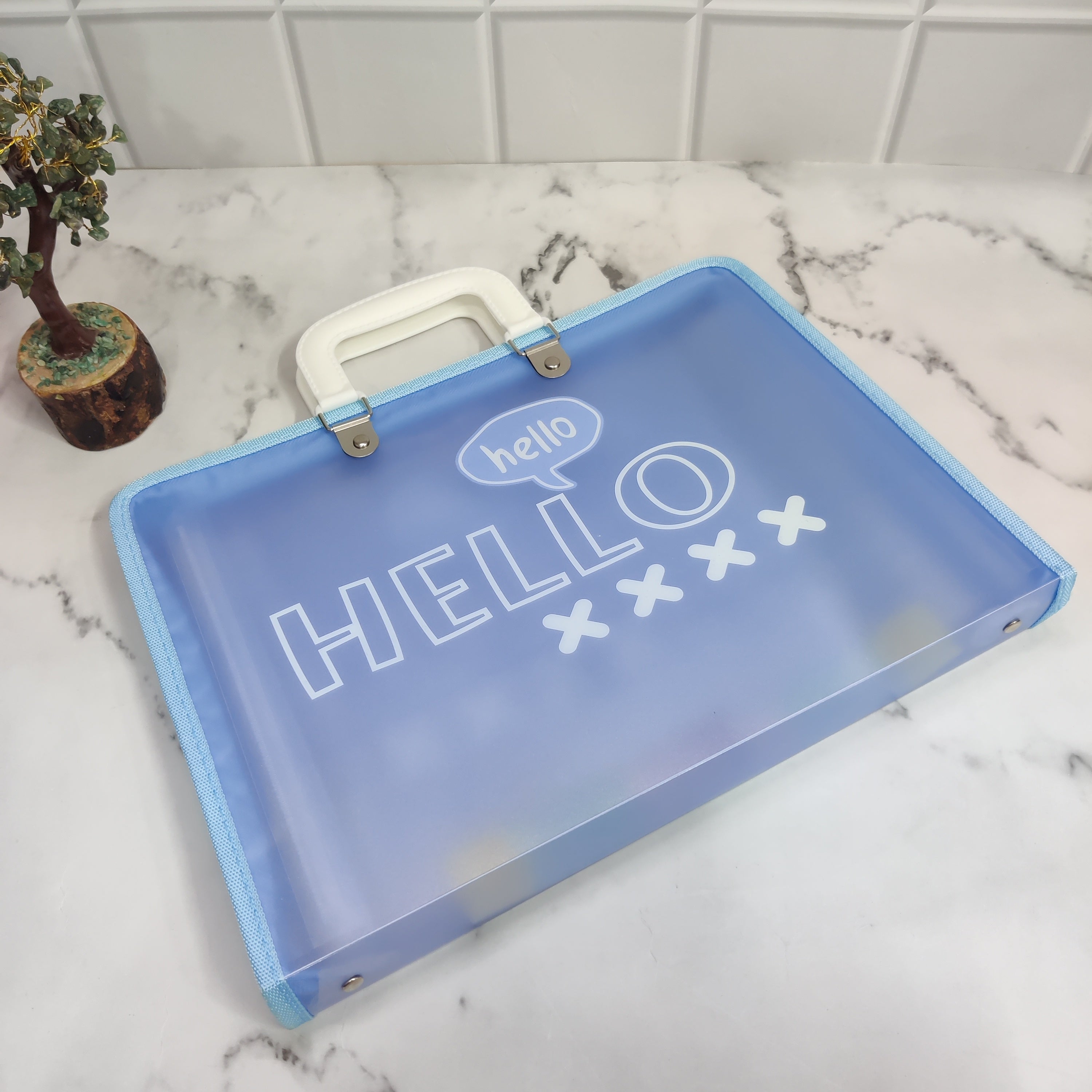 HELLO PRINT FOLDER - BLUE