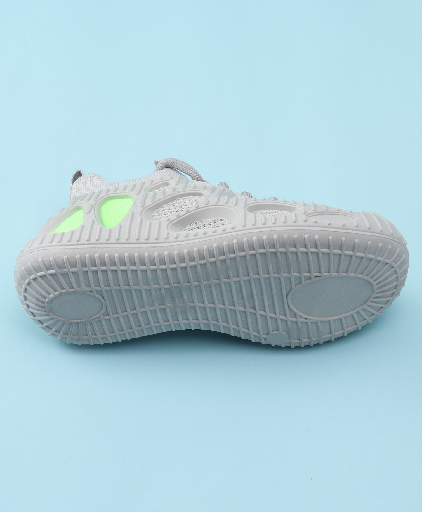 MESH DESIGN LACE-UP SLIP - ON SHOES - GREY & GREEN