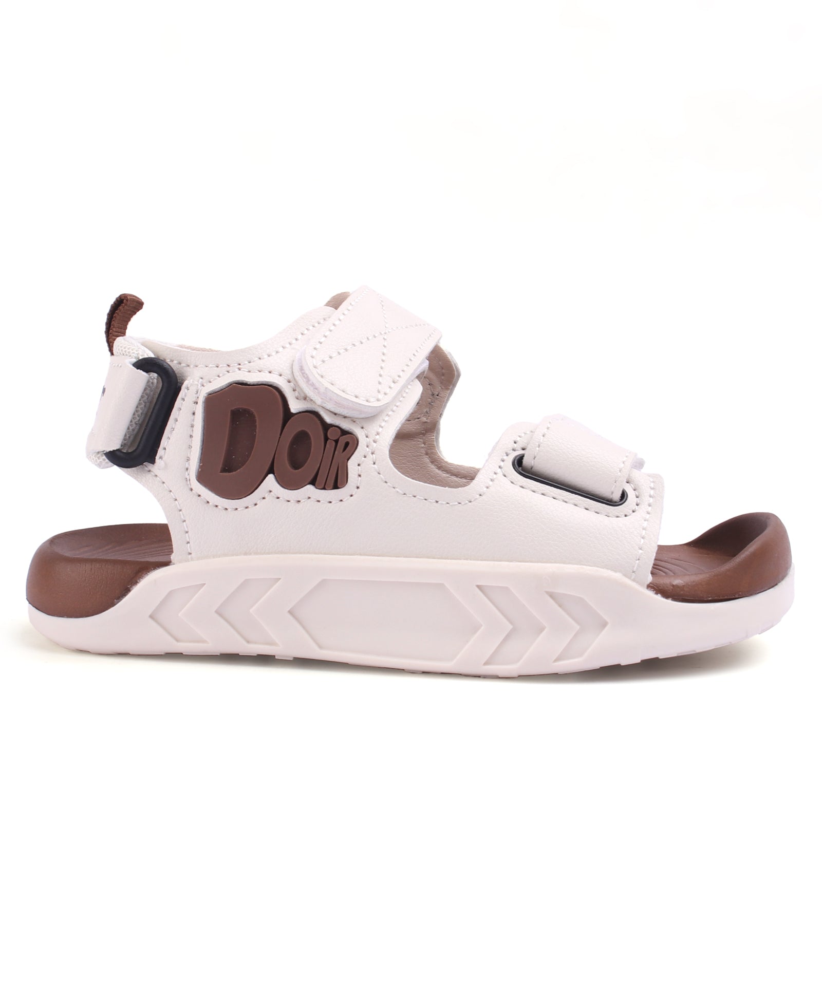 DOUBLE VELCRO CLOSURE SANDAL - BROWN