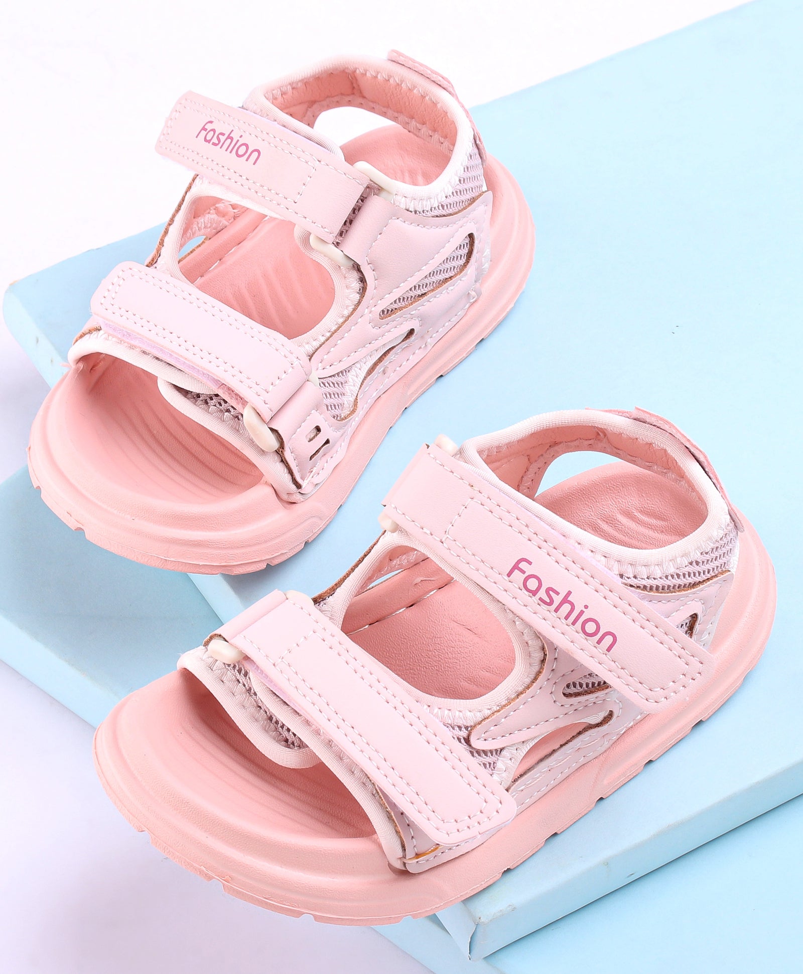 WAVES VELCRO CLOSURE SANDAL - PINK