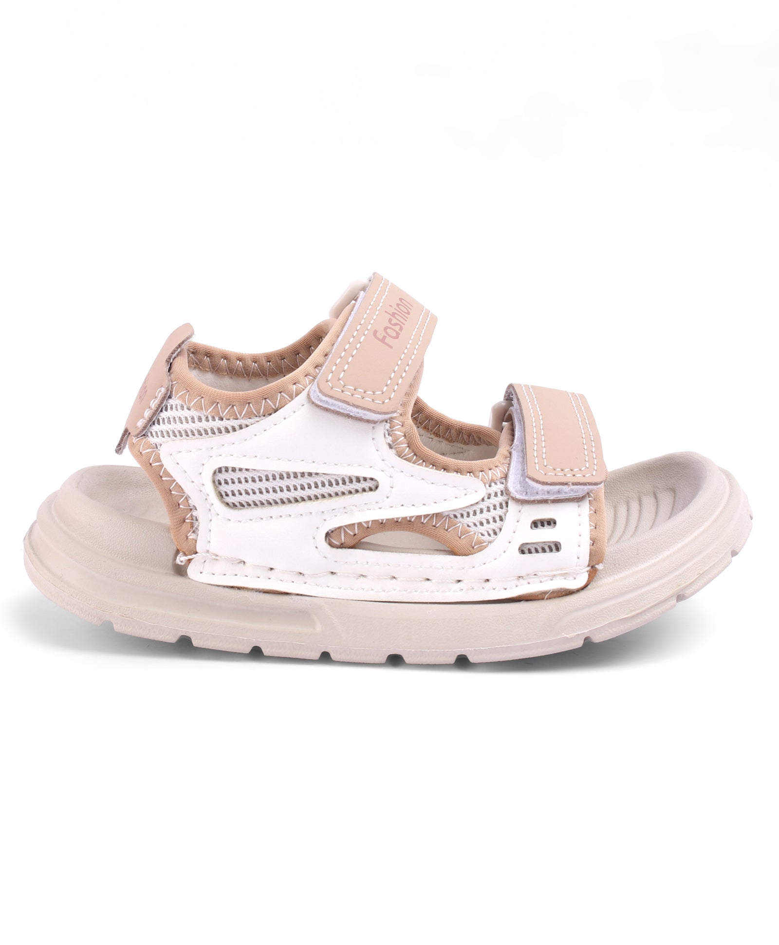 WAVES VELCRO CLOSURE SANDAL - BROWN