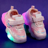 CARTOON APPLIQUE LED SHOES - PINK