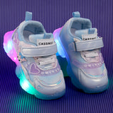 CARTOON APPLIQUE LED SHOES - BLUE