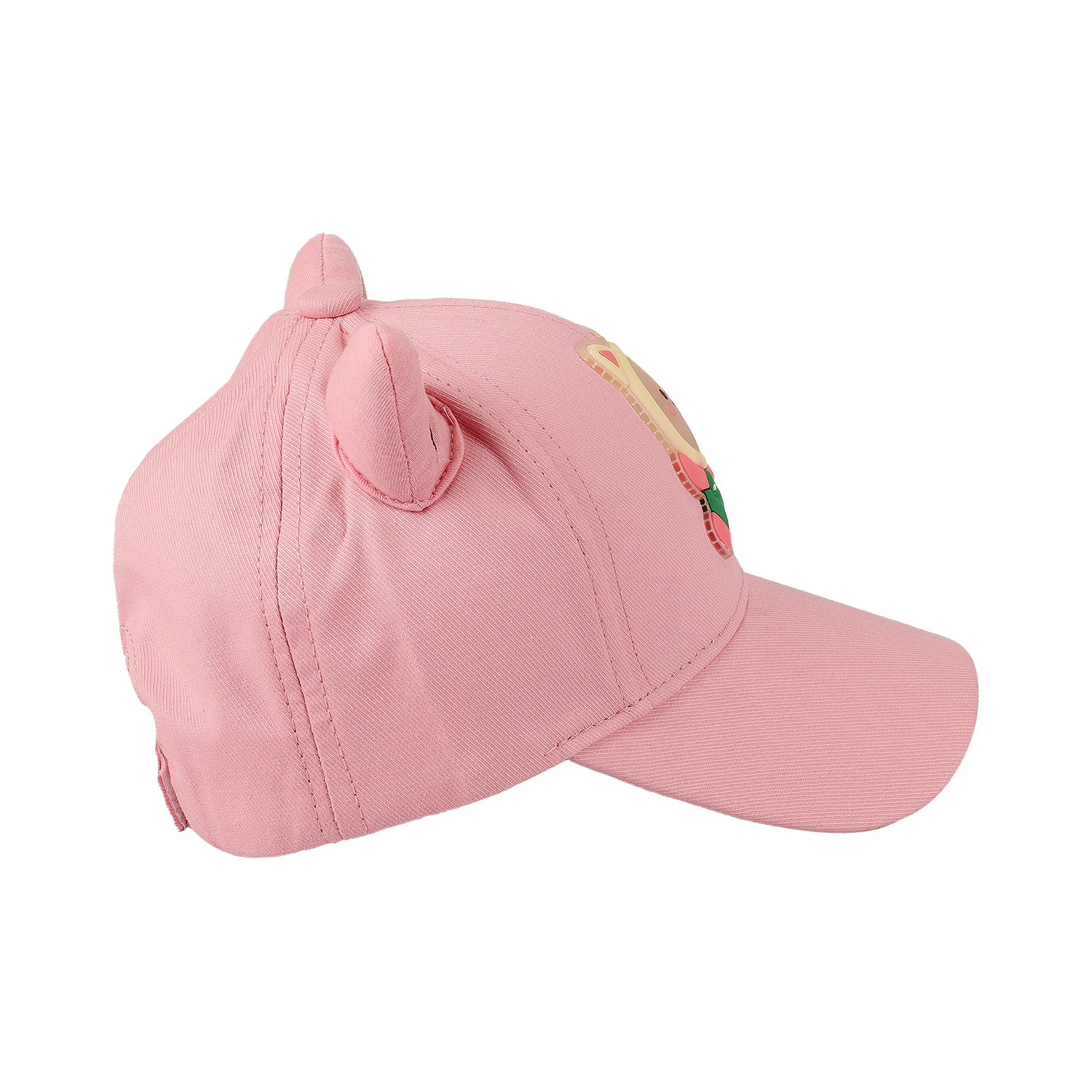 BEAR FACE APPLIQUE CAP - PINK