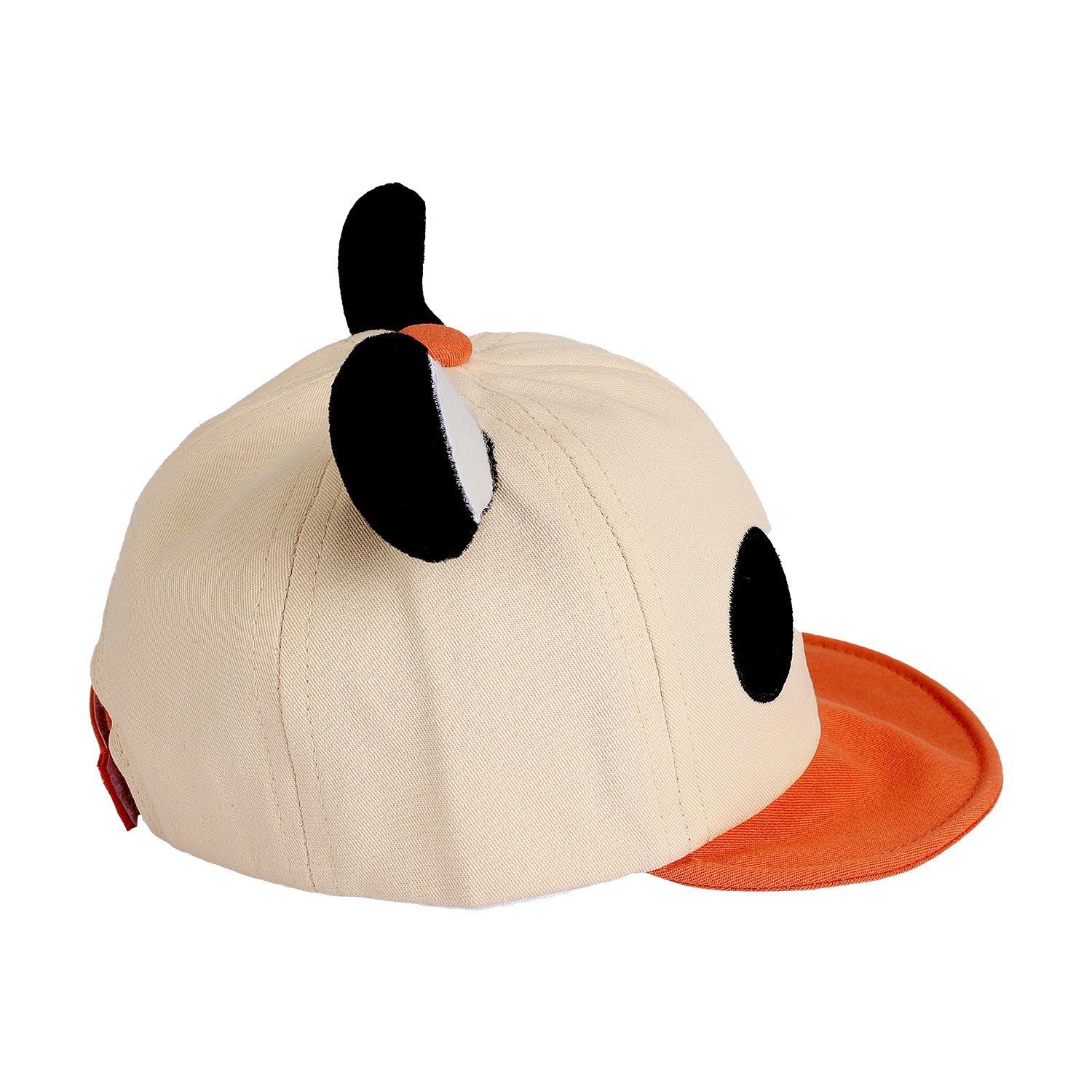 PANDA FACE DESIGN COTTON CAP - ORANGE