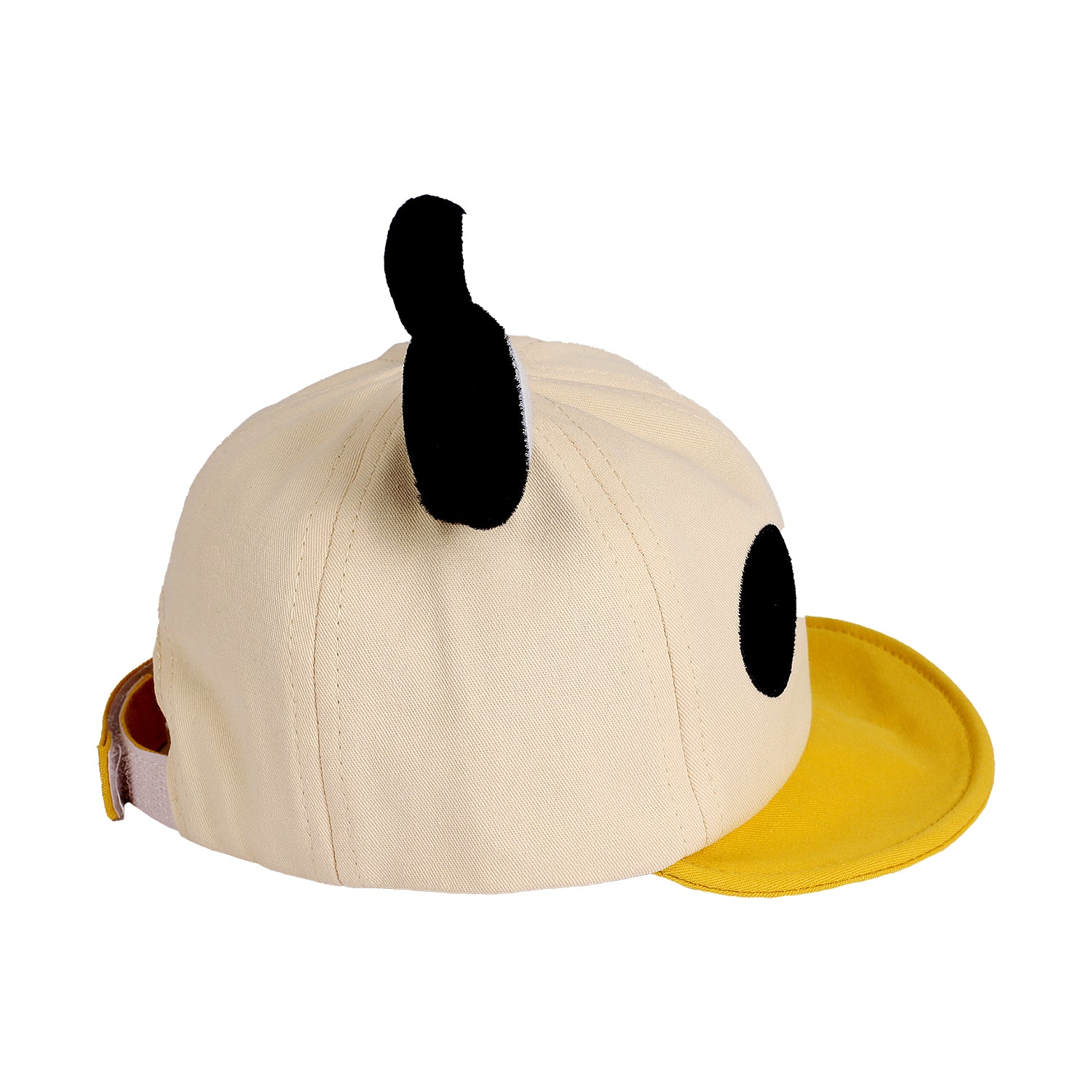 PANDA FACE DESIGN COTTON CAP - YELLOW