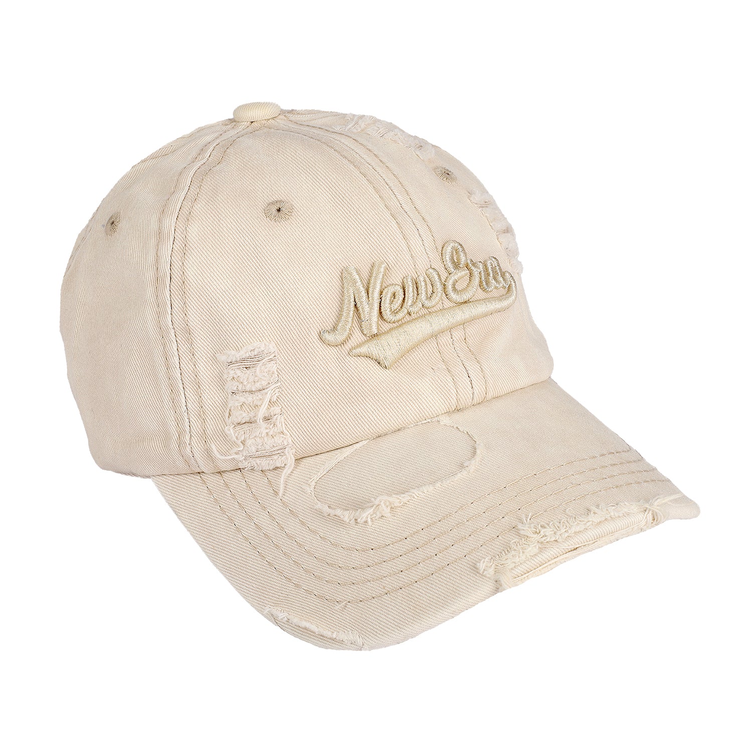 NEW ERA EMROIDERED DENIM CAP - BEIGE