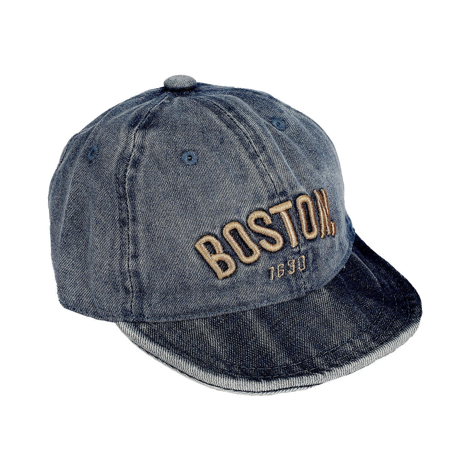 BOSTON EMROIDERED DENIM CAP - BLUE