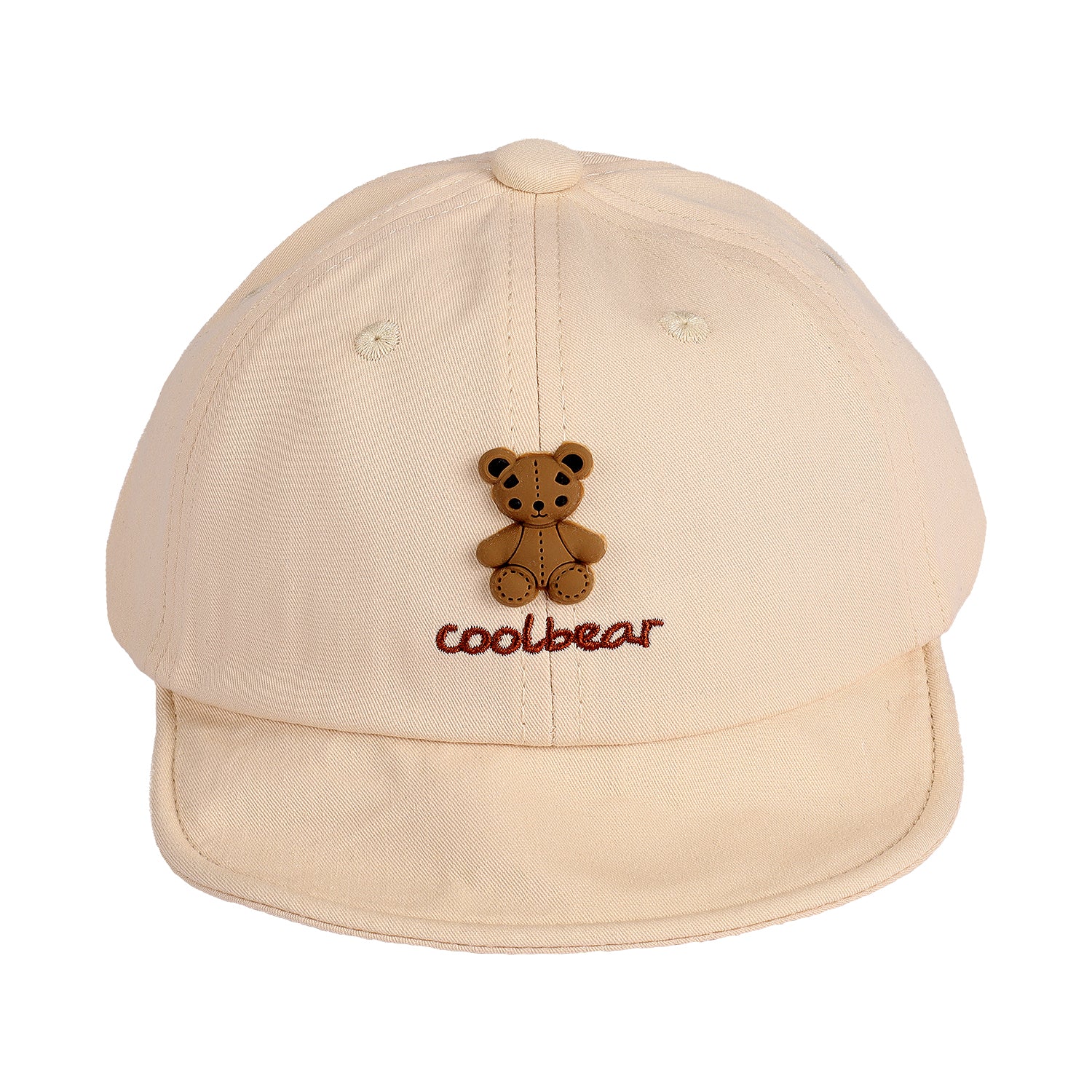 COOL BEAR APPLIQUE COTTON CAP - BEIGE