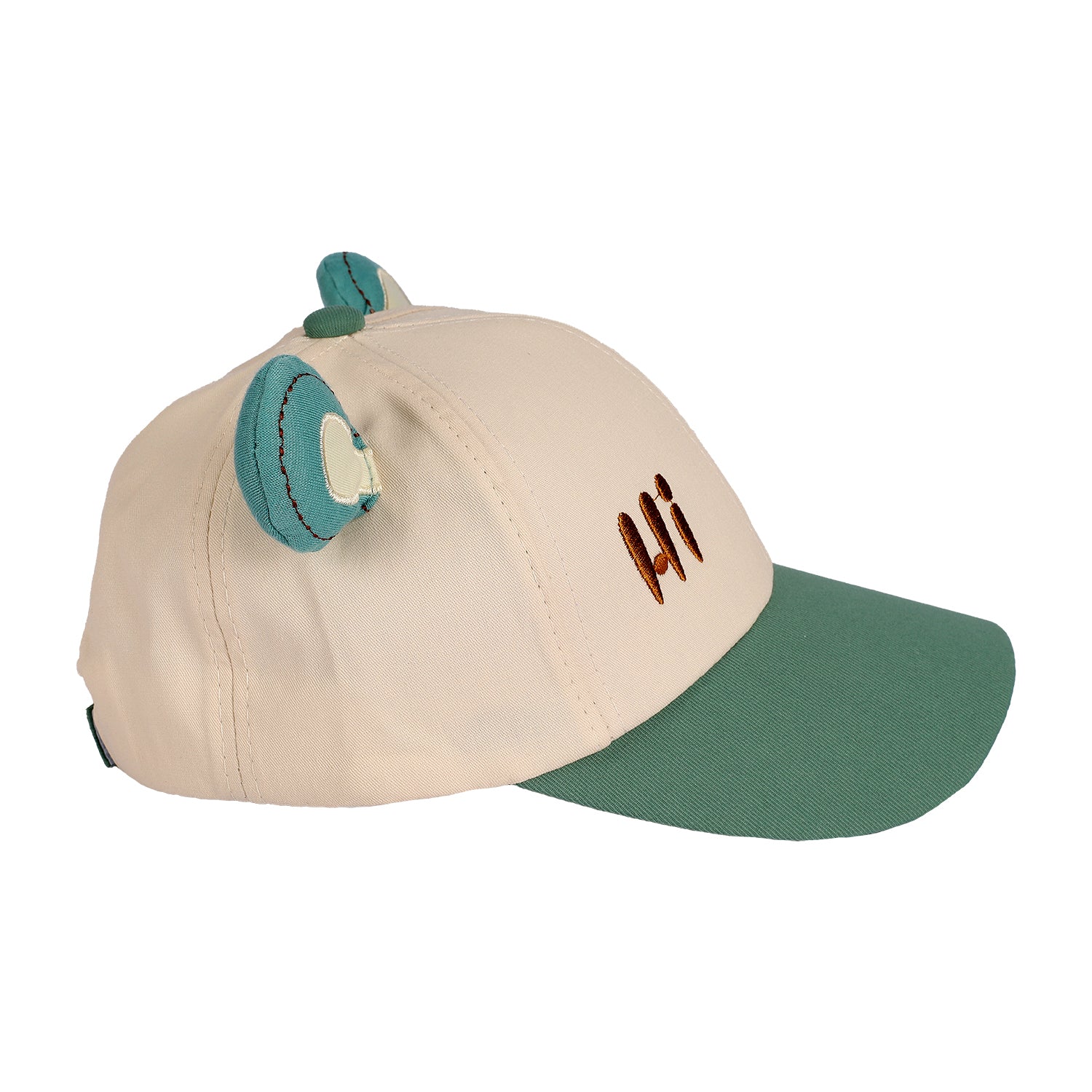 BEAR PATCH & TEXT EMBROIREDED CAP - GREEN