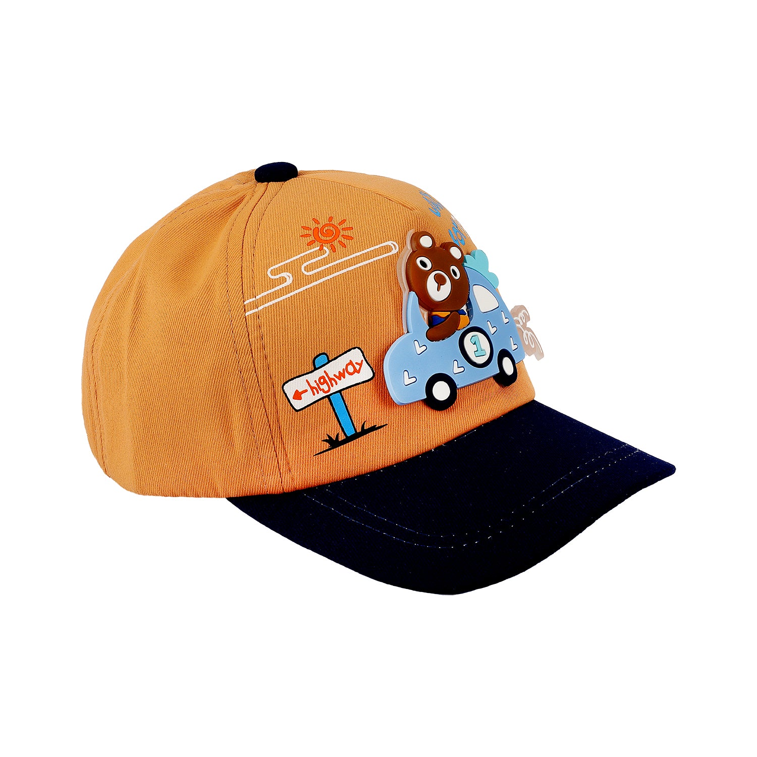 BEAR PATCH APPLIQUE CAP - ORANGE