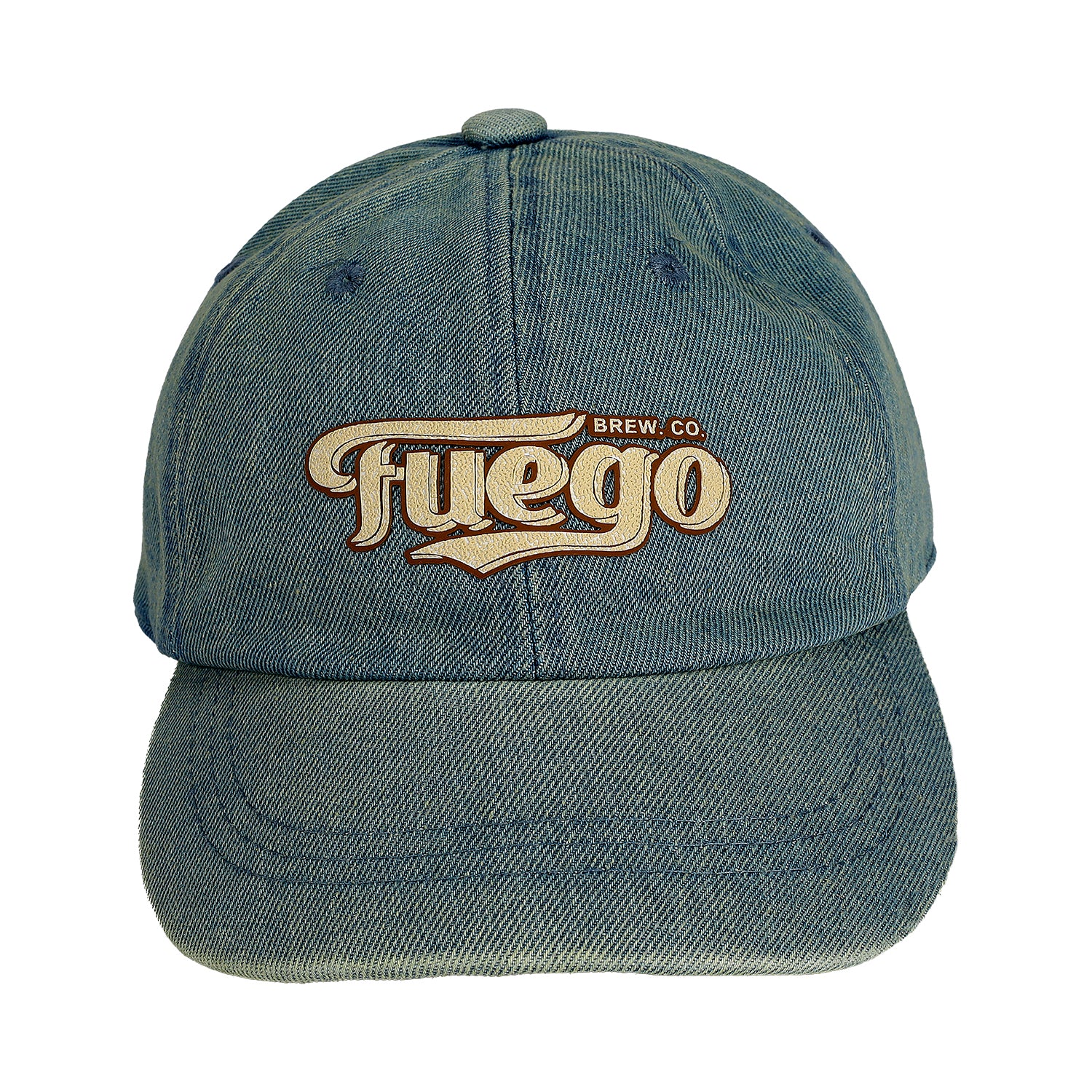 LETTER PRINTED DENIM CAP - BLUE