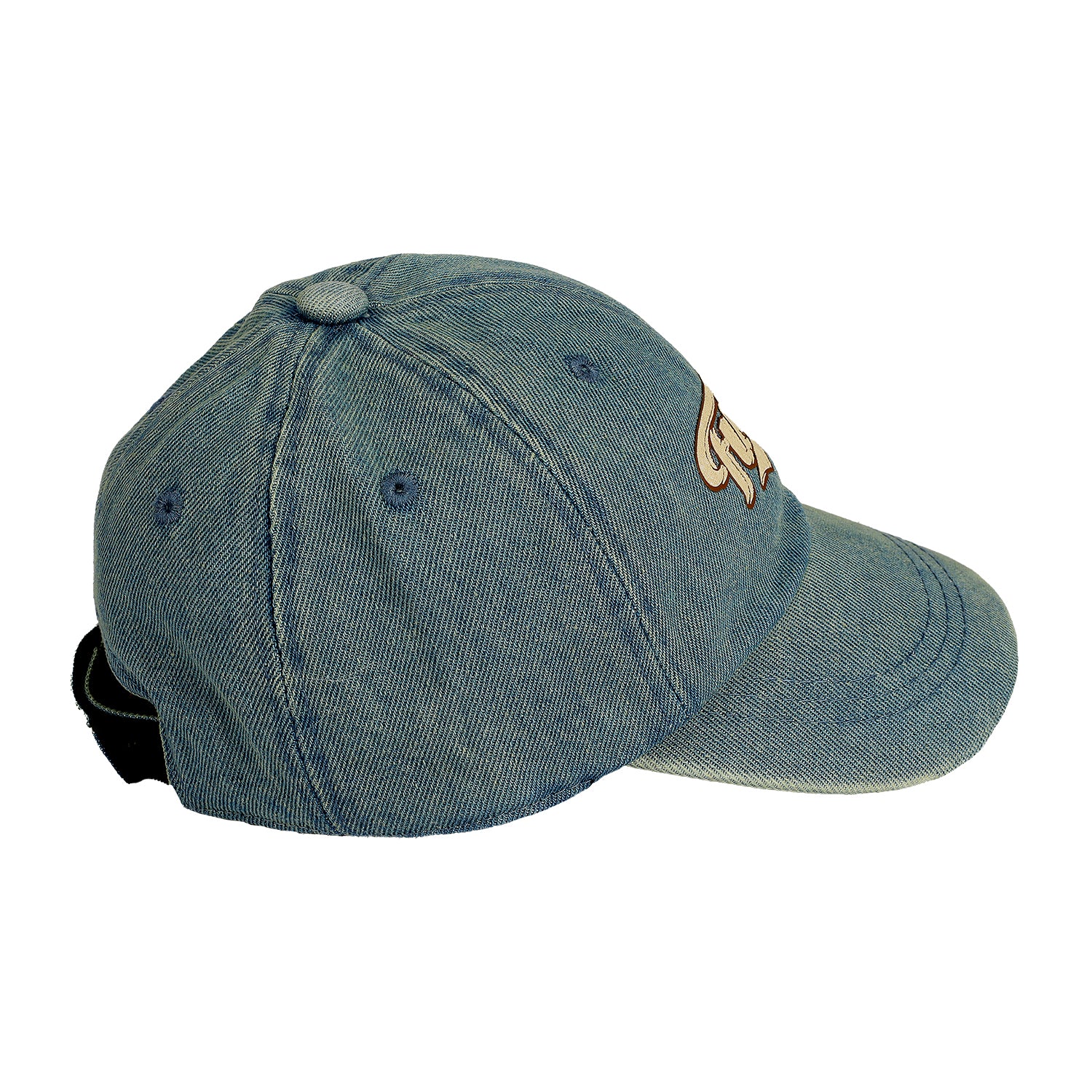 LETTER PRINTED DENIM CAP - BLUE