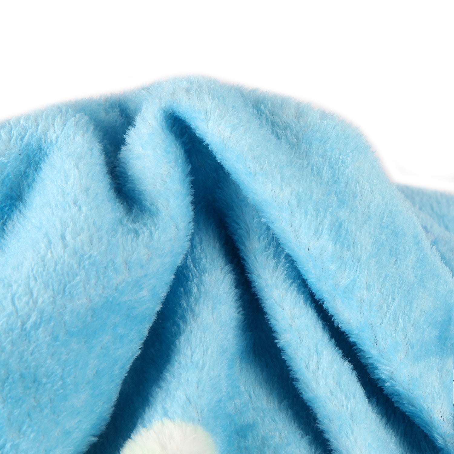 LEAF PRINTED SINGLE BED BLANKET - BLUE