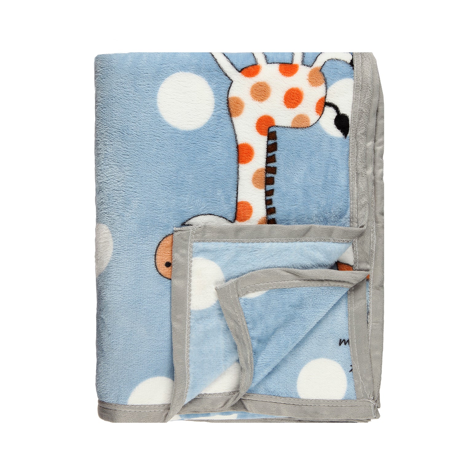 GIRAFFE PRINT SINGLE BED BLANKET - GREY