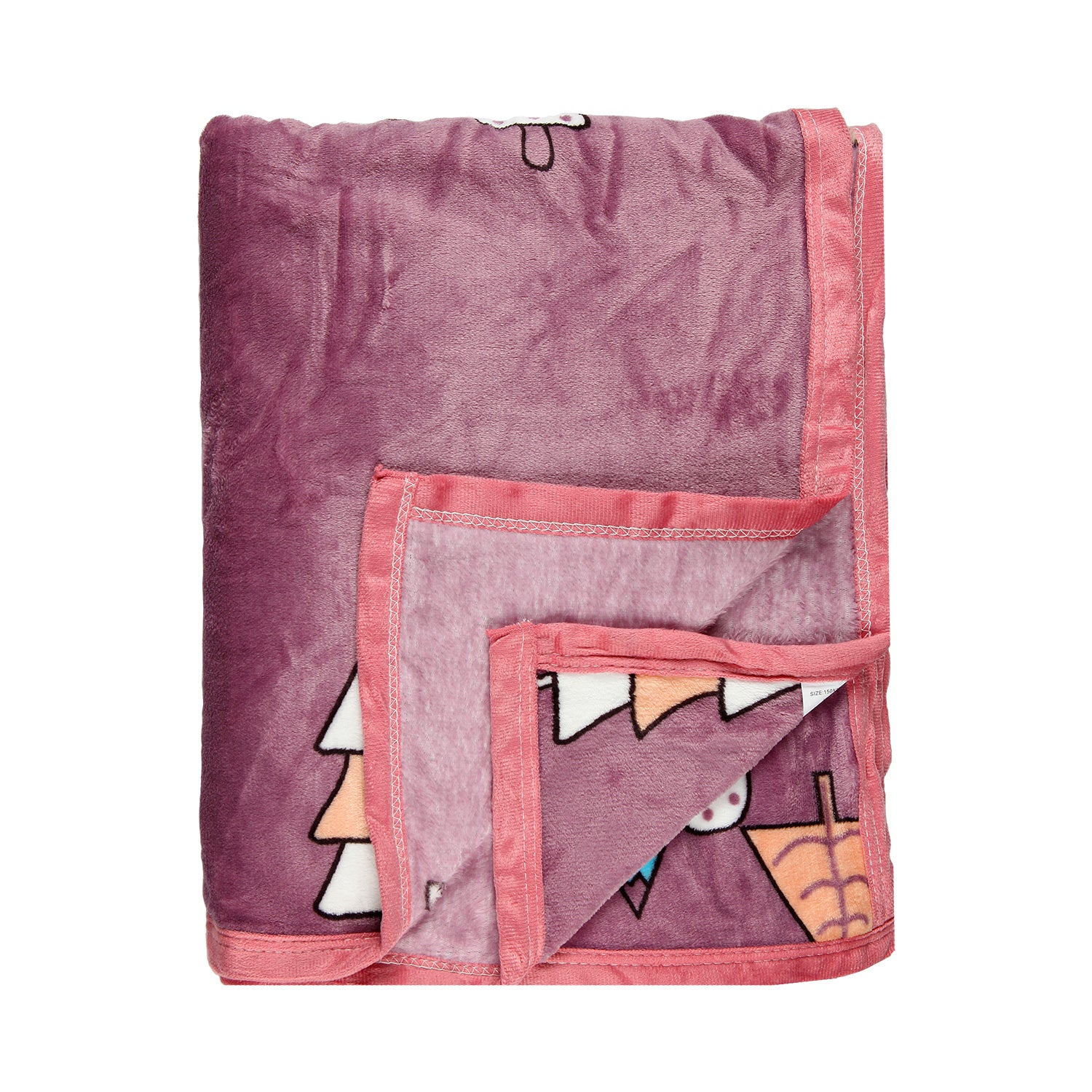 PINE TREE PRINTED SINGLE BED BLANKET - MAGENTA