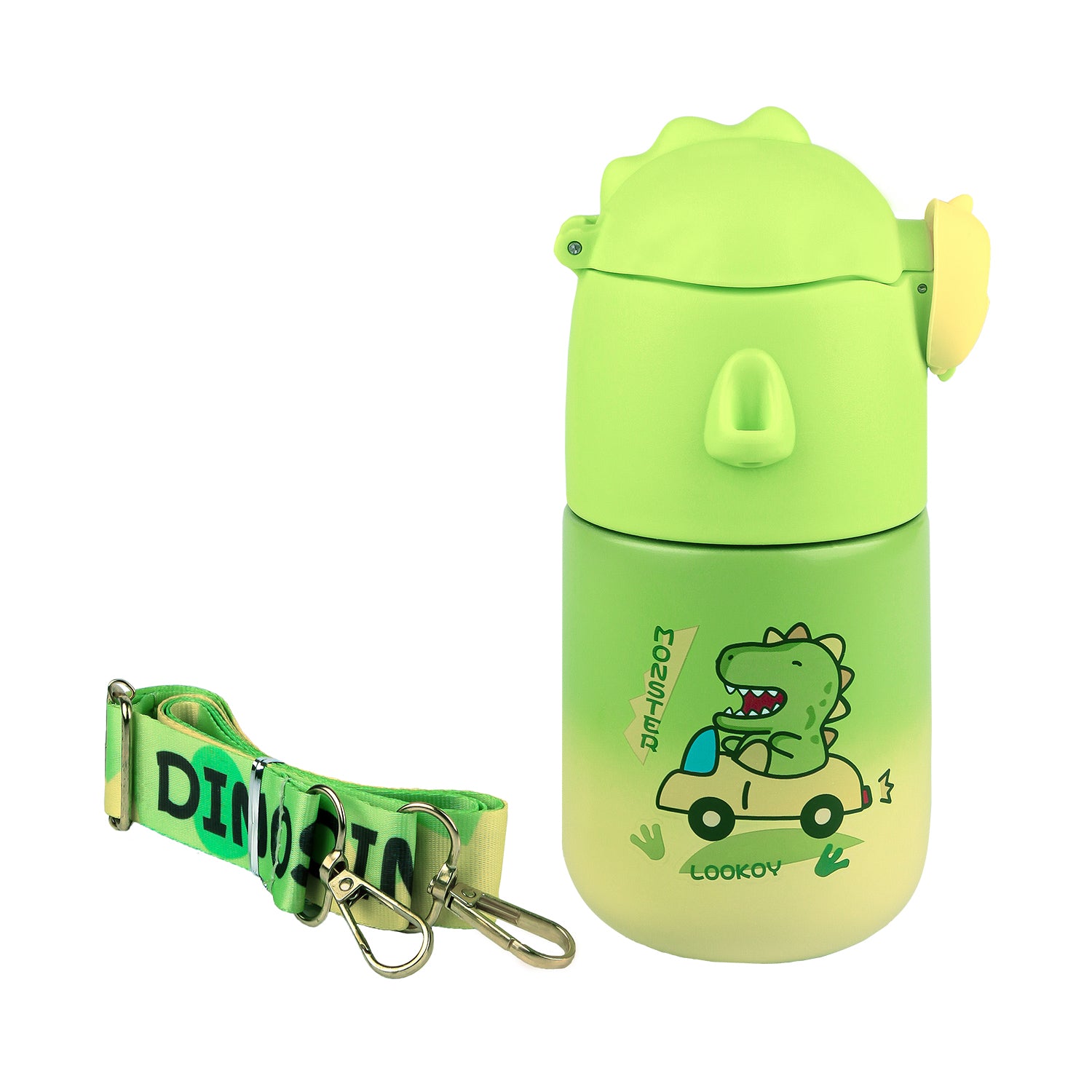 DINO PRINT SIPPER BOTTLE - GREEN