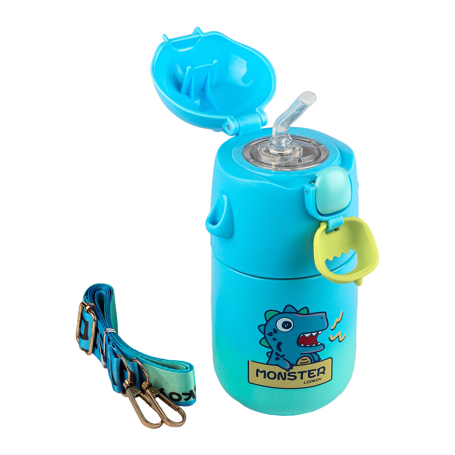 DINO PRINT SIPPER BOTTLE - BLUE