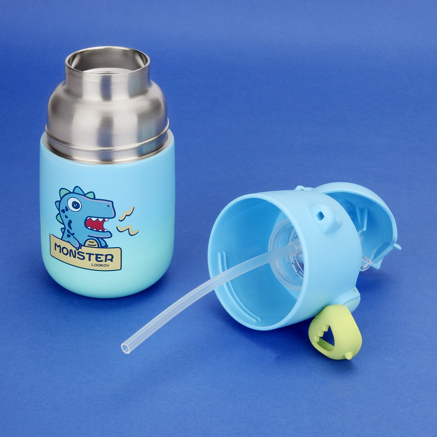 DINO PRINT SIPPER BOTTLE - BLUE