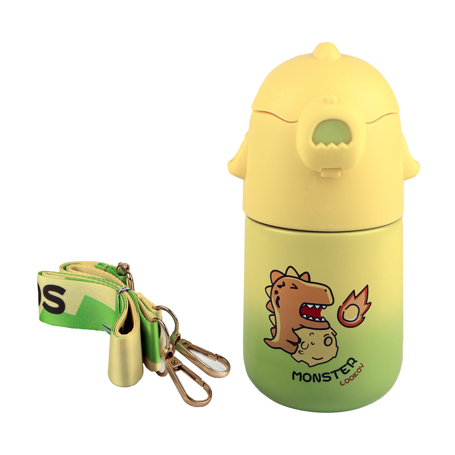 DINO PRINT SIPPER BOTTLE - YELLOW