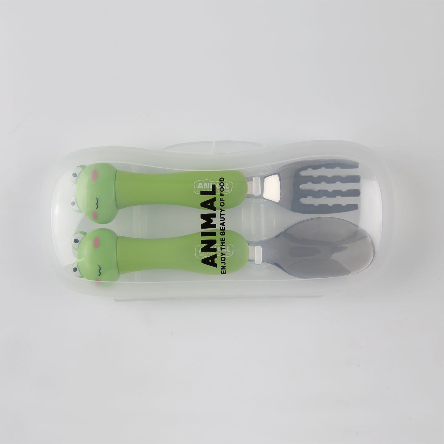 FROG SHAPE FORK & SPOON - GREEN