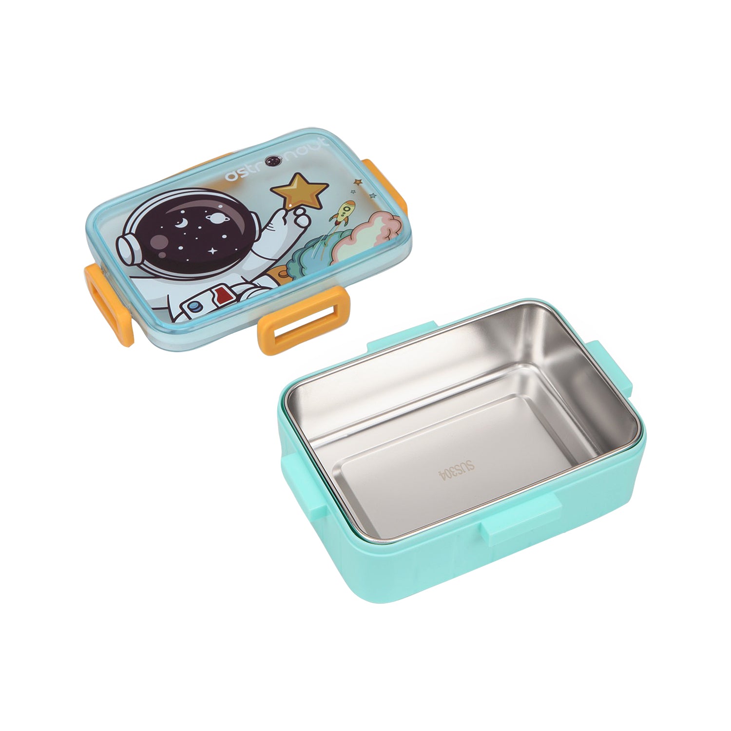 ASTRONAUT PRINT LUNCH BOX - BLUE