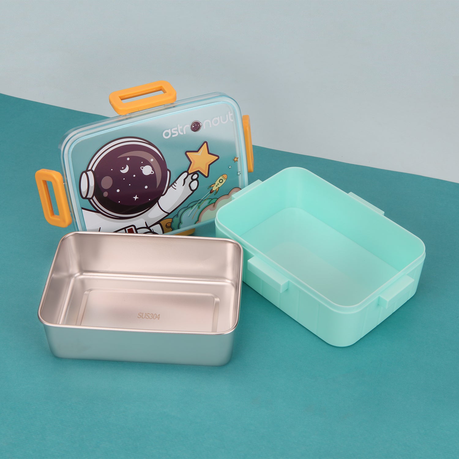 ASTRONAUT PRINT LUNCH BOX - BLUE