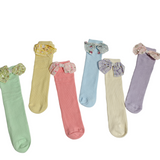 GIRLS' BOW KOREAN STYLE FREE SIZE LONG SOCKS