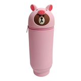 PIG FACE SILICONE PENCIL POUCH - LIGHT PINK