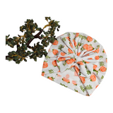 Flower & Leaves Printed Turban Cap
