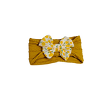 Flower Printed Bow Applique Headband