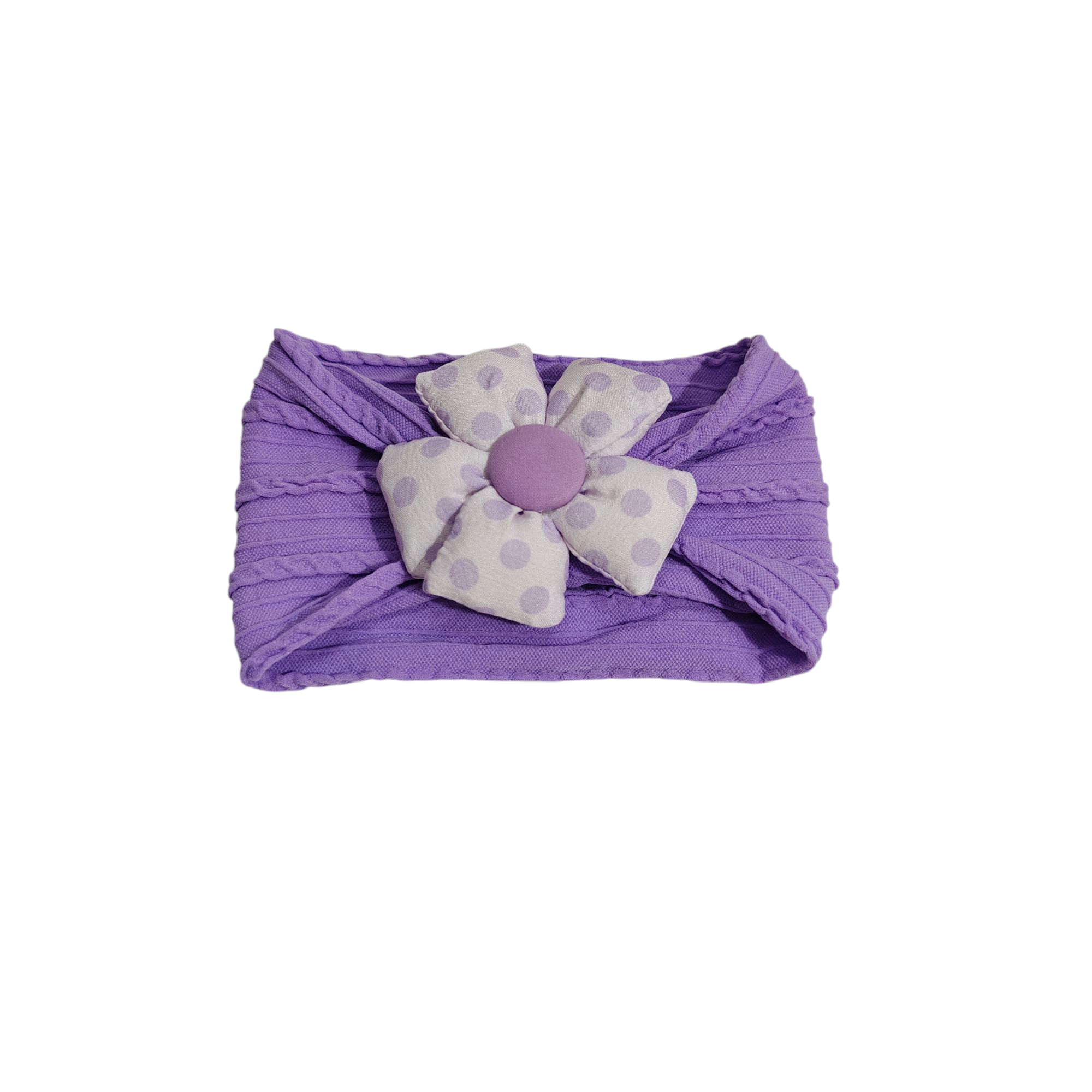 Polka Dots Printed Flower Applique Headband