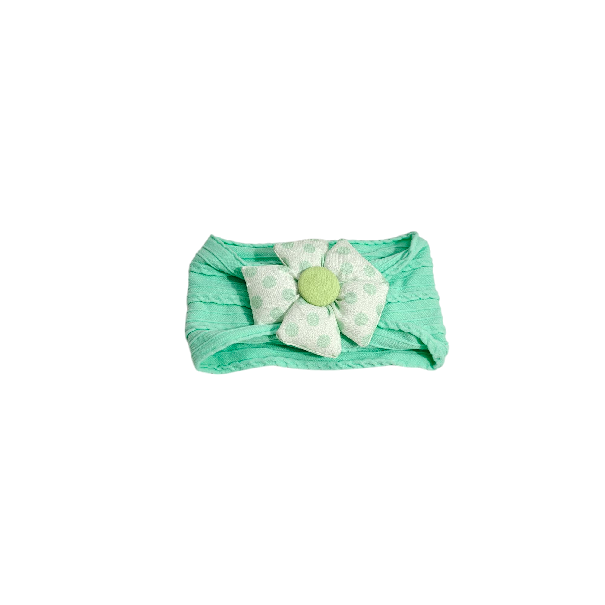 Polka Dots Printed Flower Applique Headband