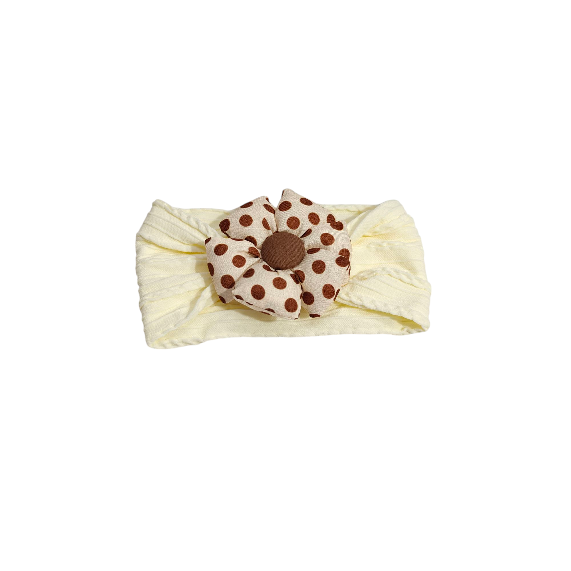 Polka Dots Printed Flower Applique Headband