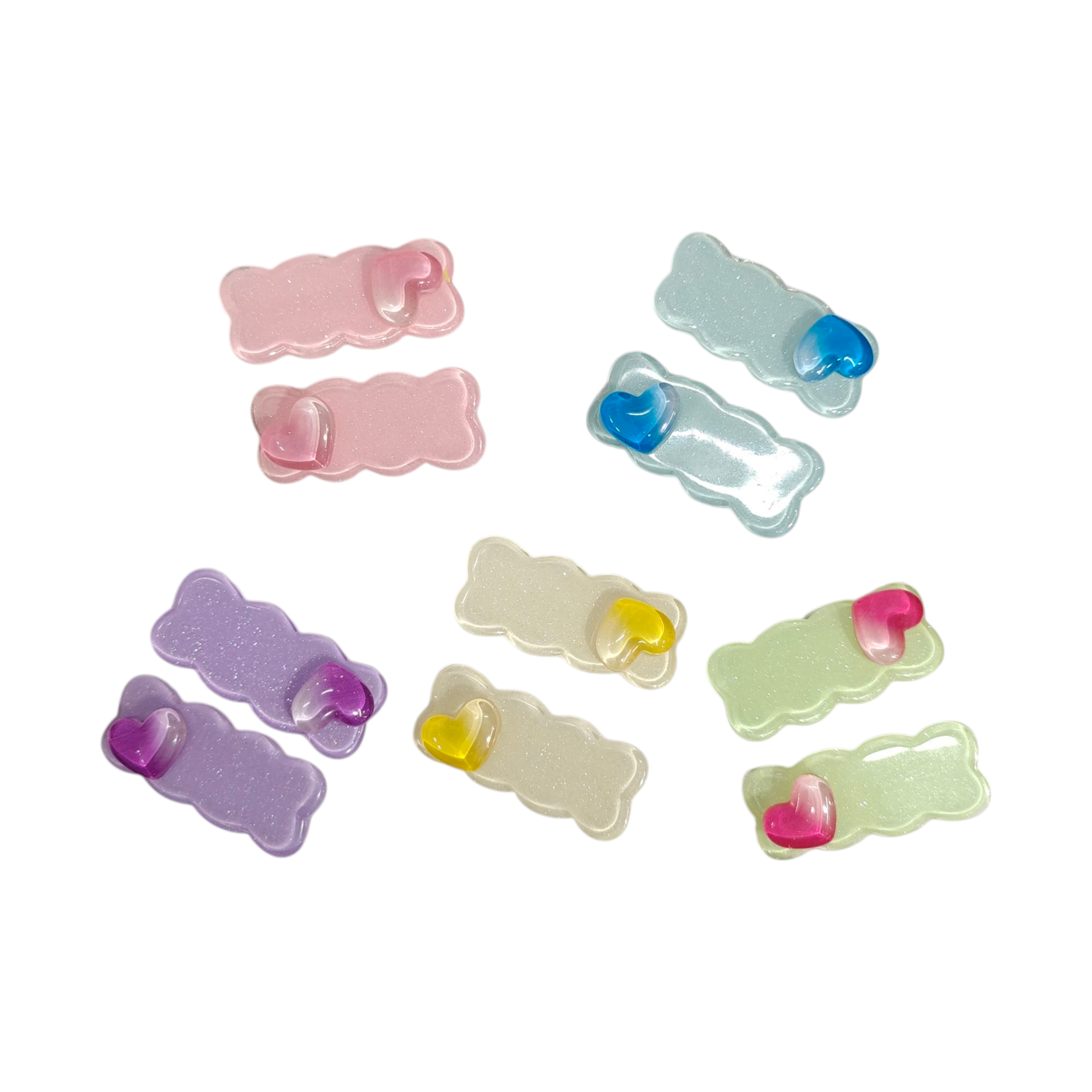 HEART APPLIQUE HAIR PINS
