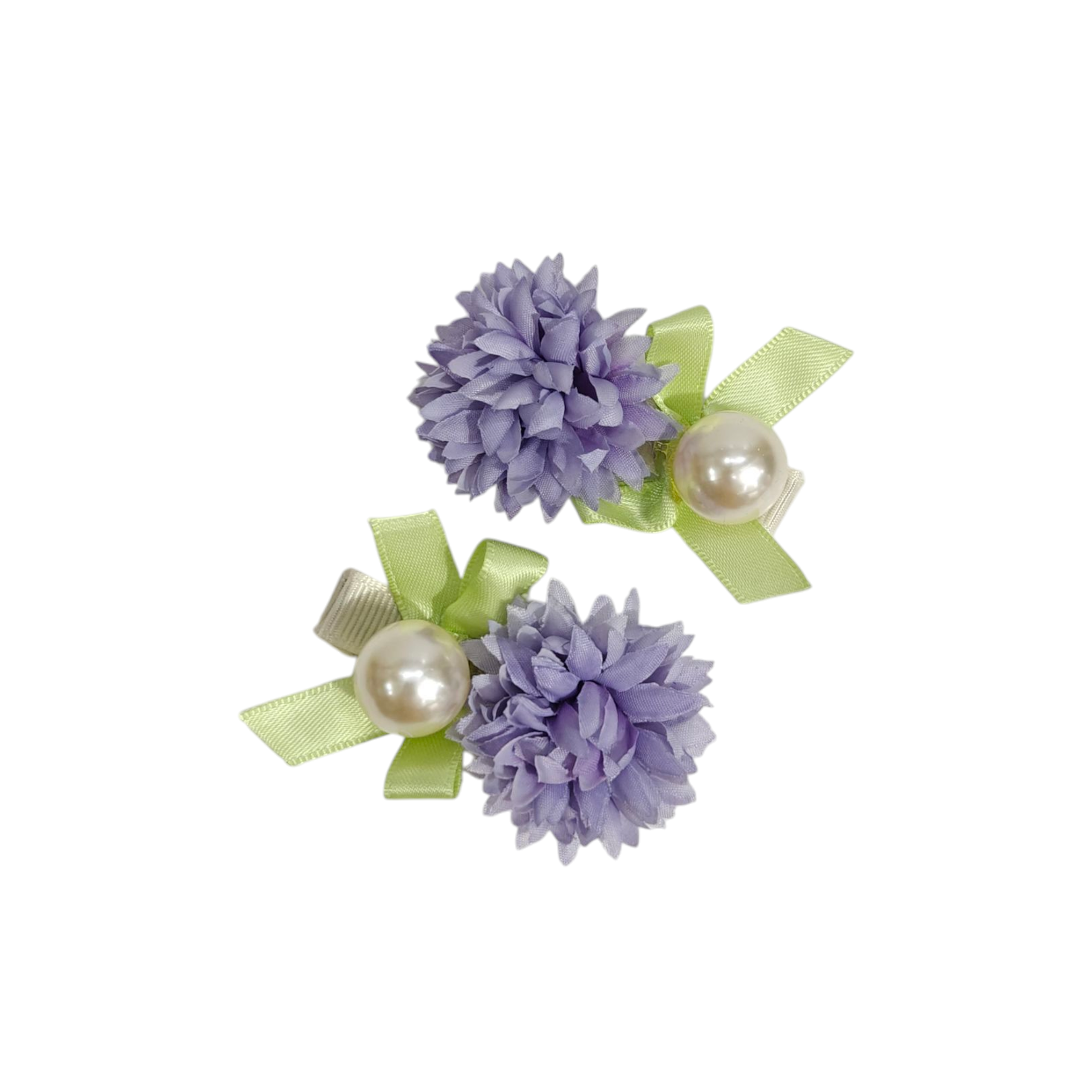 PEARL KNOT & FLOWER APPLIQUE HAIR PINS