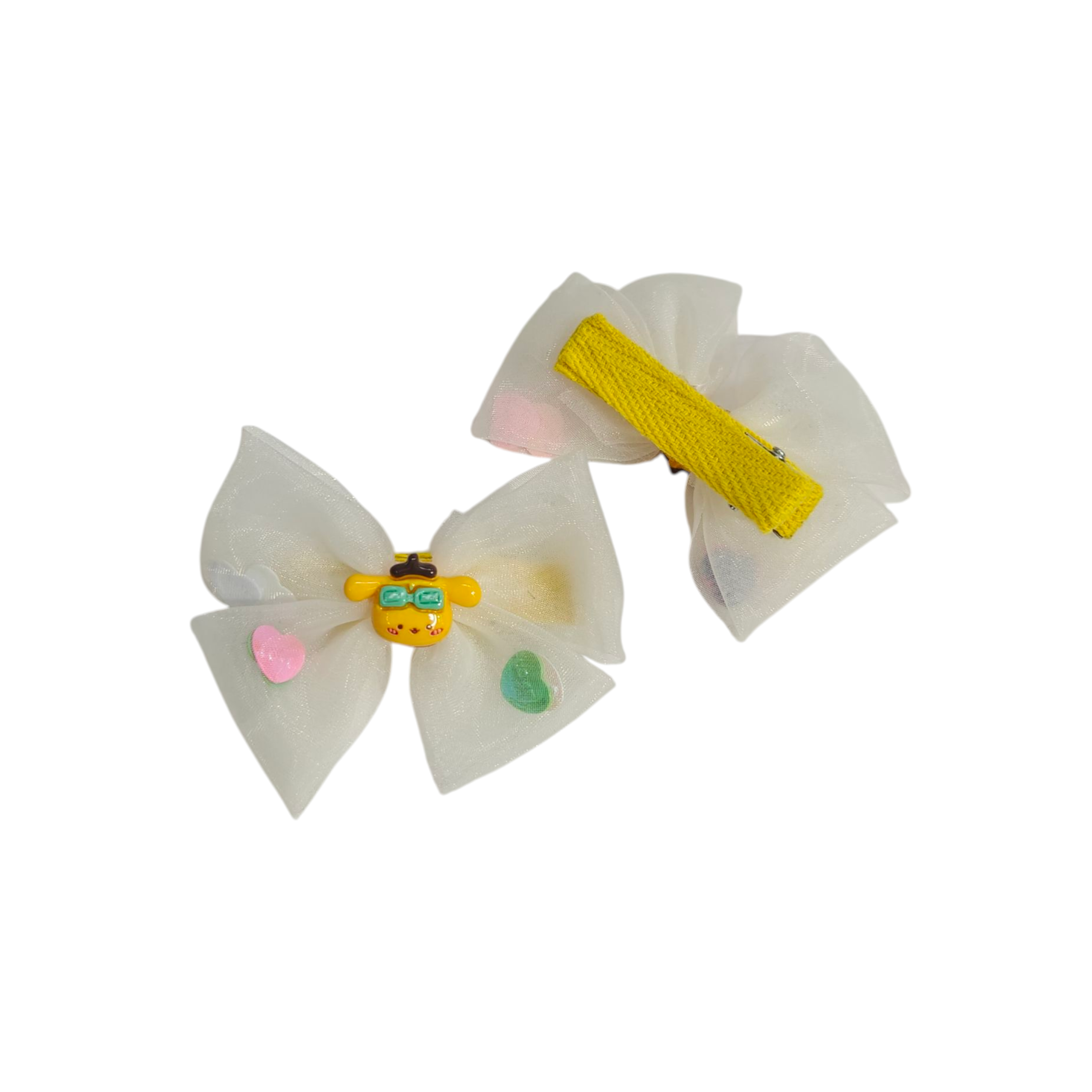 CARTOON & BOW APPLIQUE HAIR PINS