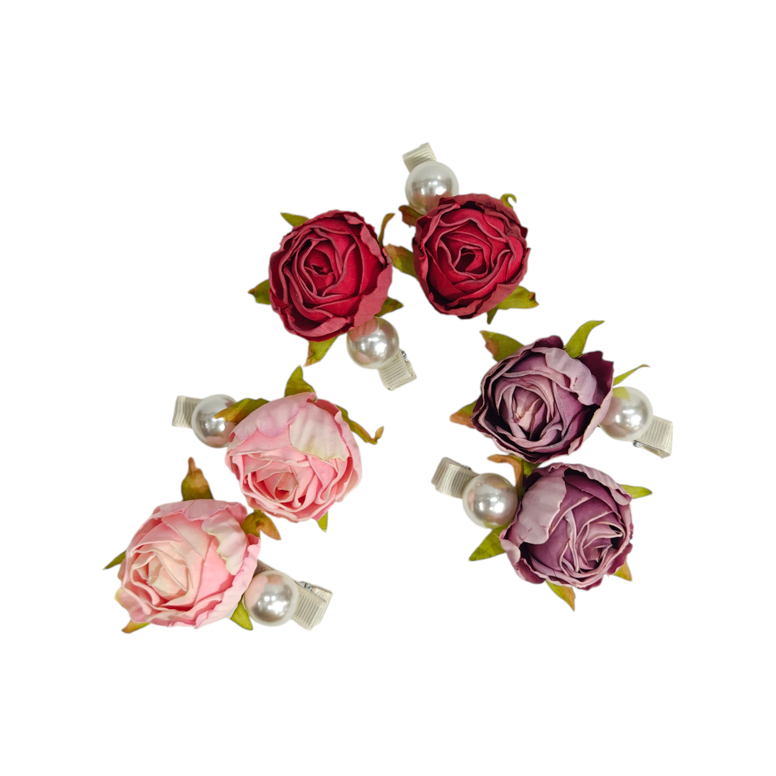 ROSE & PEARL APPLIQUE HAIR PINS