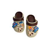 VEHICLE APPIQUE SANDAL STYLE CLOGS - BROWN