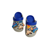VEHICLE APPIQUE SANDAL STYLE CLOGS - GREY