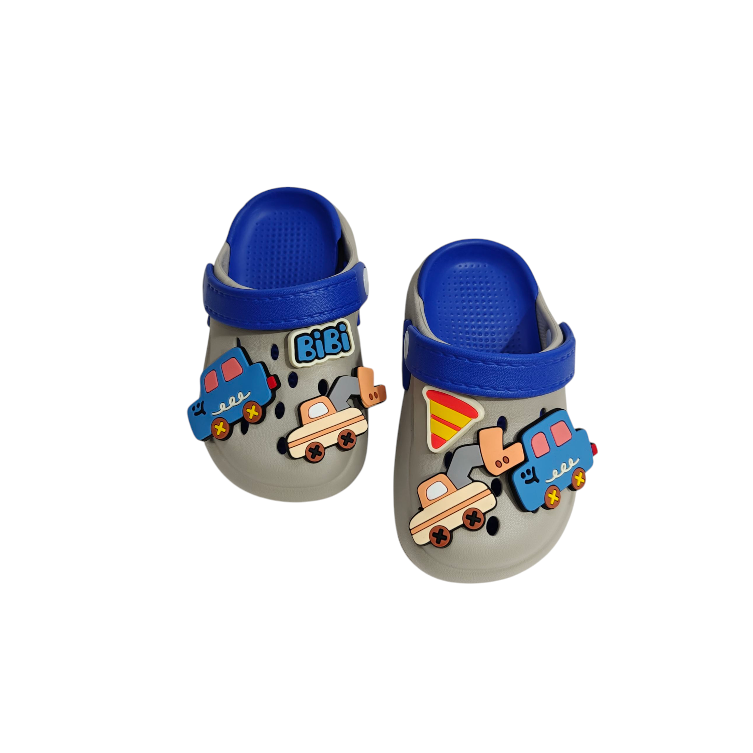 VEHICLE APPIQUE SANDAL STYLE CLOGS - GREY
