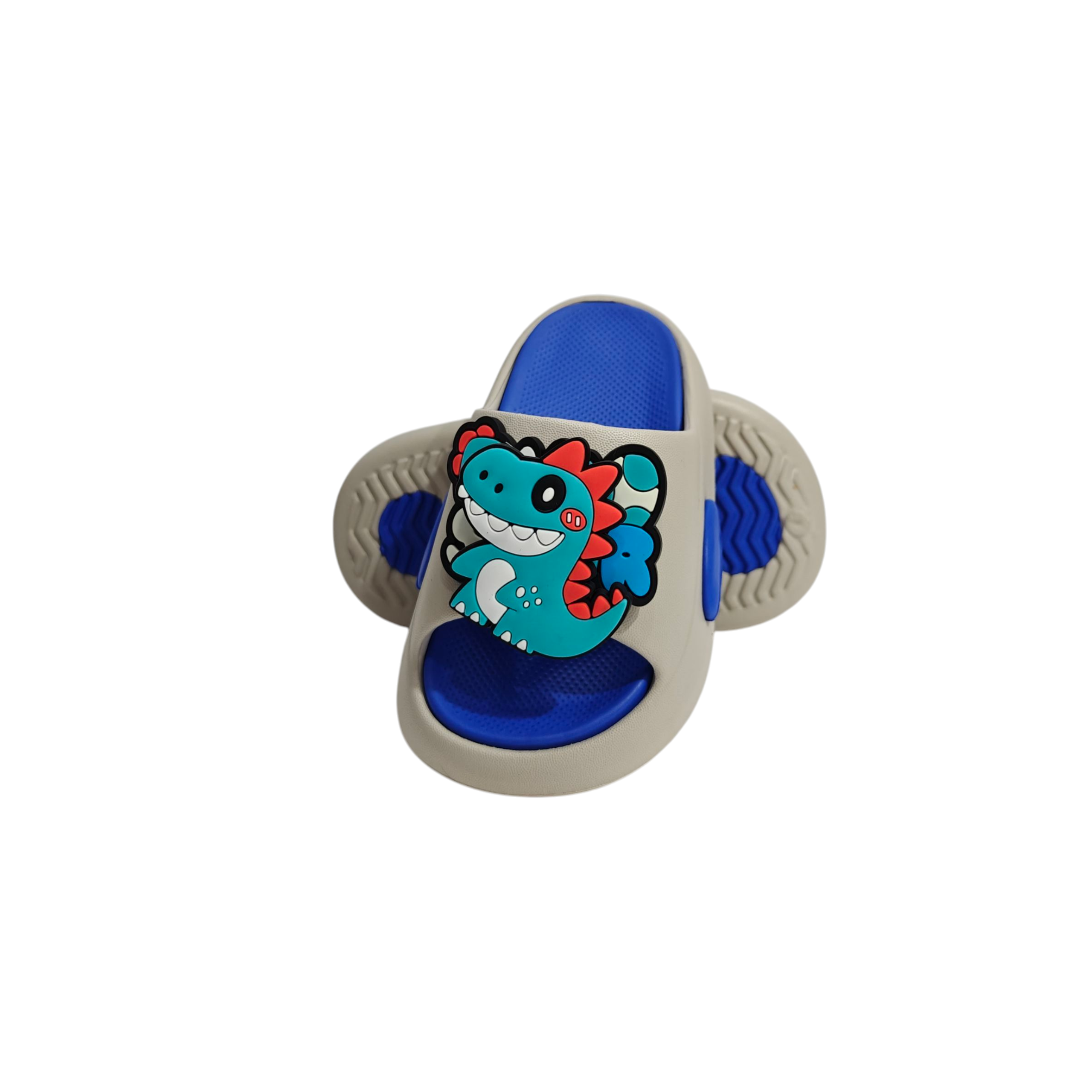 SPINNING DINO APPLIQUE FLIP-FLOP - GREY