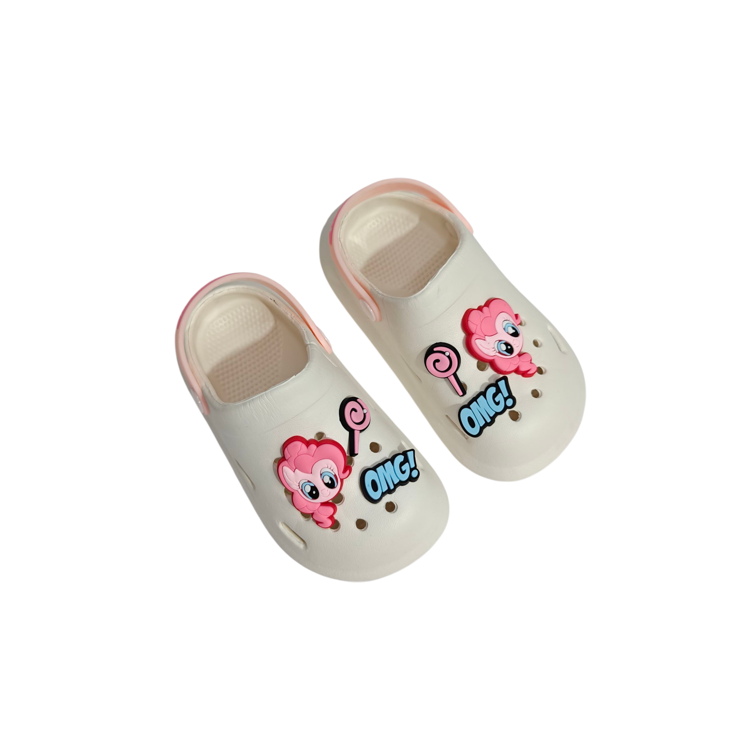 LITTLE PONY AAPLIQUE CLOGS - WHITE