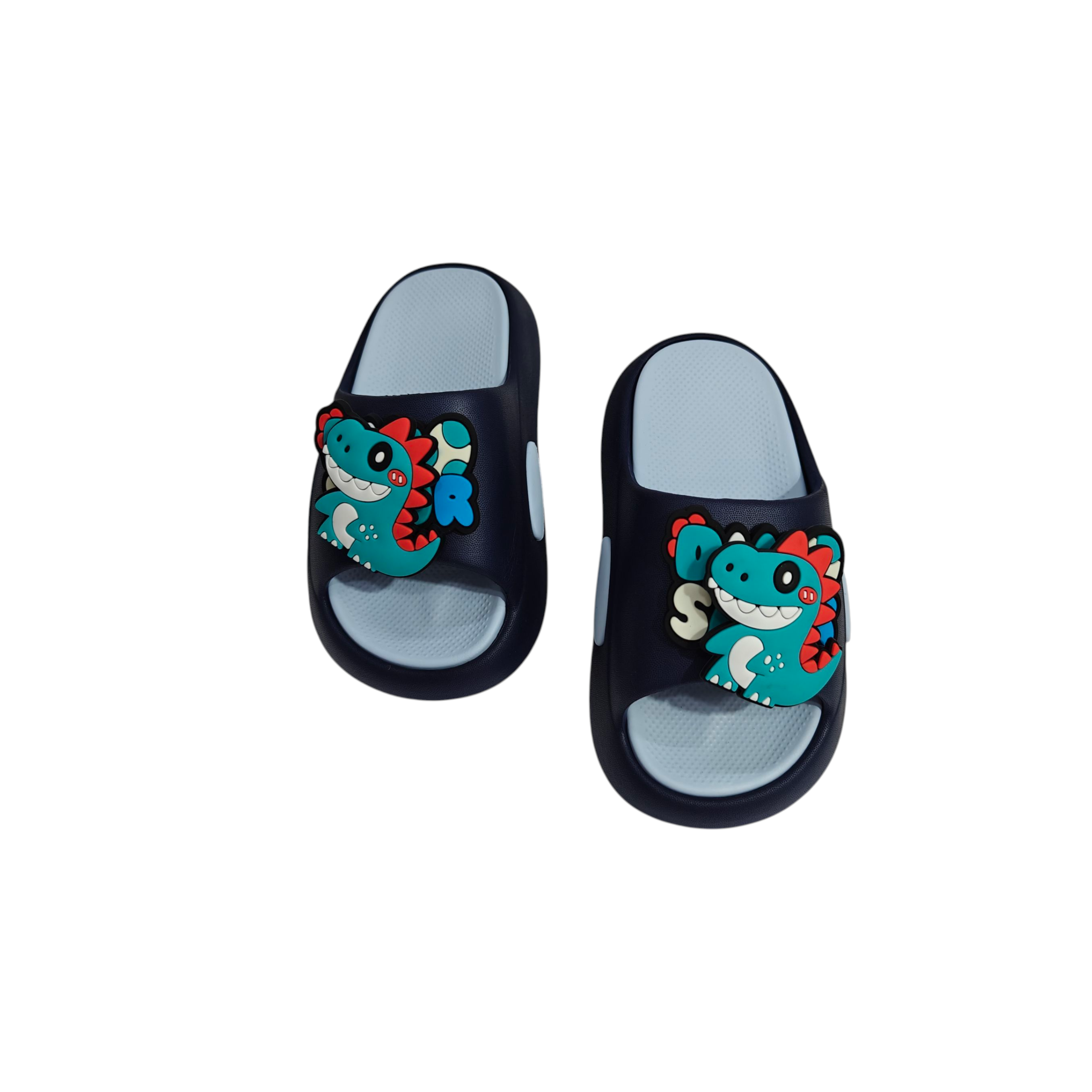 SPINNING DINO APPLIQUE FLIP-FLOP - NAVY