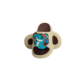 SPINNING DINO APPLIQUE FLIP-FLOP - BROWN